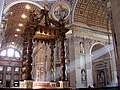 St. Peter's baldachin in 2005. Beneath is the high altar, built atop St. Peter's tomb.