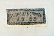 St Thomas Mission Church cornerstone.