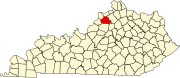 Map of Kentucky highlighting Henry County