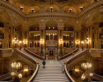 The grand staircase of the Palais Garnier