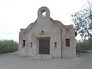 The San Pedro Chapel was built in 1932 and is located at 5230 E. Ft. Lowell Rd.. The original chapel that was built in this location in 1915 and was destroyed in by a tornado in 1929. The current San Pedro Chapel was built over the ruins of the destroyed chapel and dedicated in 1932. Both chapels were constructed by the El Fuerte community. The San Pedro Chapel, also known as San Pedro de Fort Lowell (St. Peter's at Fort Lowell Mission), was listed in the National Register of Historic Places in April 28, 1993, ref.: #93000306. It is also listed as a City Historic Landmark.