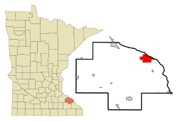 Location of the city of Wabasha within Wabasha County in the state of Minnesota