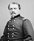 Old picture of an American Civil War general with mustache and receding hairline