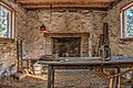 Interior of waddle-and-daub hut