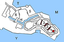 Detailed layout of Kitsuki Castle