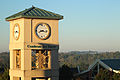 The Cambron-Ice Clock Tower as seen from the Emily W. Hundley Library