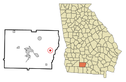 Location in Colquitt County and the state of Georgia
