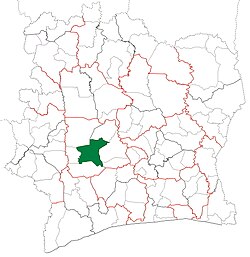 Location in Ivory Coast. Daloa Department has had these boundaries since 2008.