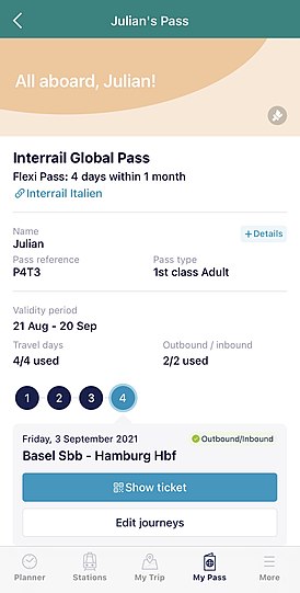 Digital Interrail Pass