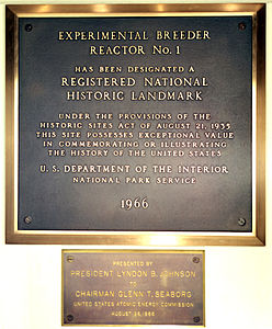 EBR-I的美国国家历史地标铭牌