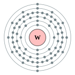 钨的电子层（2, 8, 18, 32, 12, 2）