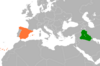 Location map for Iraq and Spain.