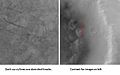 火星全球探勘者号拍摄开普勒陨击坑内尘卷风痕迹影像。