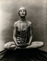In "Buddha position", Muktasana. Photograph by John de Mirjian, c. 1928