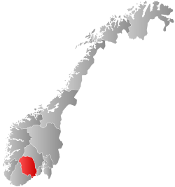 泰勒馬克郡在挪威的位置