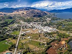 View of Oroville, Washington and Osyoos Lake, looking north towards Canada.