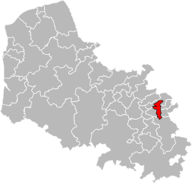 Location of Harnes within the department