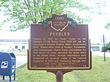 Peebles Ohio Historical Marker outlining the history of Peebles.