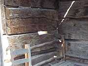 One of the notched gun ports inside the Flying “V” Cabin.