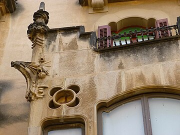 Gargoyle in Tortosa, Catalonia, Spain, by Josep Plantada i Artiga (1915)