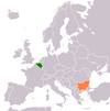 Location map for Belgium and Bulgaria.