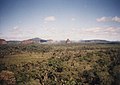 View of the forest surrounded by hills