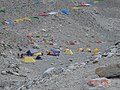 Climbers' tents in the restricted area beyond the area open to tourists.