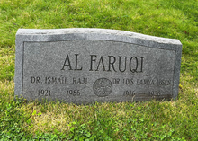 Shared grave of husband and wife, Ismail al-Faruqi and Lois Lamya al-Faruqi