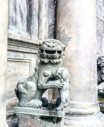 One of the many old Foo dogs at San Agustin Church (Manila) in the Philippines.
