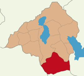 Map showing Sütçüler District in Isparta Province