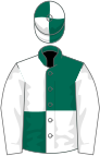 Dark green and white (quartered), white sleeves