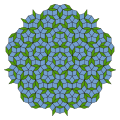 潘路斯密铺（Penrose tiling），包含多种对称性，但它永远无法周期性重复。