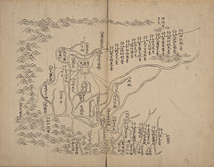 Map including Kokyar (labeled as 庫庫雅) (c. 1759)