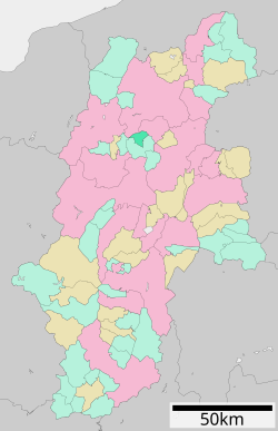 Location of Omi in Nagano Prefecture