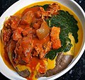 Amala and gbegiri with ewedu soup