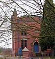 The pumping station from the north, showing ornate brickwork and pinnacles.