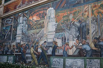 Part of "Detroit Industry" mural by Diego Rivera in the Detroit Institute of Arts (1932–33)