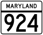 Maryland Route 924 marker