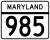 Maryland Route 985 marker