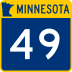 Trunk Highway 49 marker