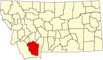 麦迪逊县在蒙大拿州的位置