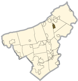 Location of Ackermanville in Northampton County, Pennsylvania