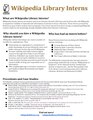 Cultural Professionals Interns Course and Training: Wikipedia Interns Onesheet for recruiting information. For localizing, see [4]