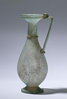 Roman glass jug with a composite handle, 4th century AD, Eastern Mediterranean, Walters Art Museum