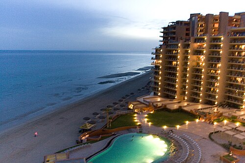 View from our condo at twilight