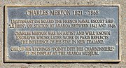 A plaque commemorating Meryon's visit