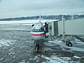 An American Airlines plane at Portland International Airport.
