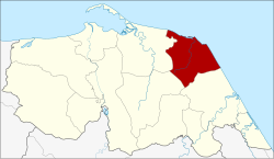 District location in Pattani province