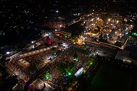 Birds eye view of Lingaraj Temple during Deepa Dana February 2020.