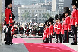 The CGG provide the guard of honour for the last survivor of Canada's 16 Second World War Victoria Cross recipients, Sergeant (Ret) Ernest Alvia “Smokey” Smith, laid in state on Parliament Hill August 9. Ottawa, Ontario, Canada.